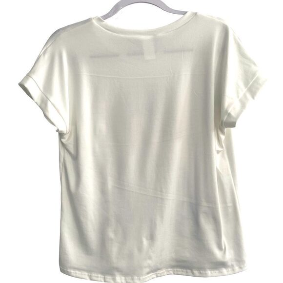 Short sleeve Tee Shirt with cuff sleeves. Image “Boss” Size: XL Color: White - Picture 2 of 4